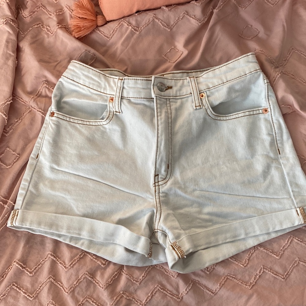 White denim shorts